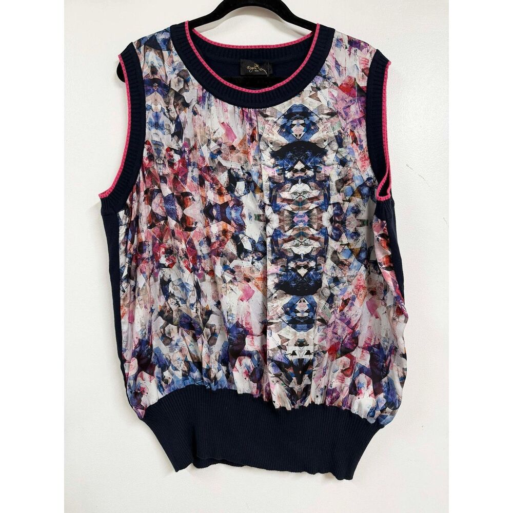 Eugen Klein Ribbed Sleeveless Knitted Top Size 48